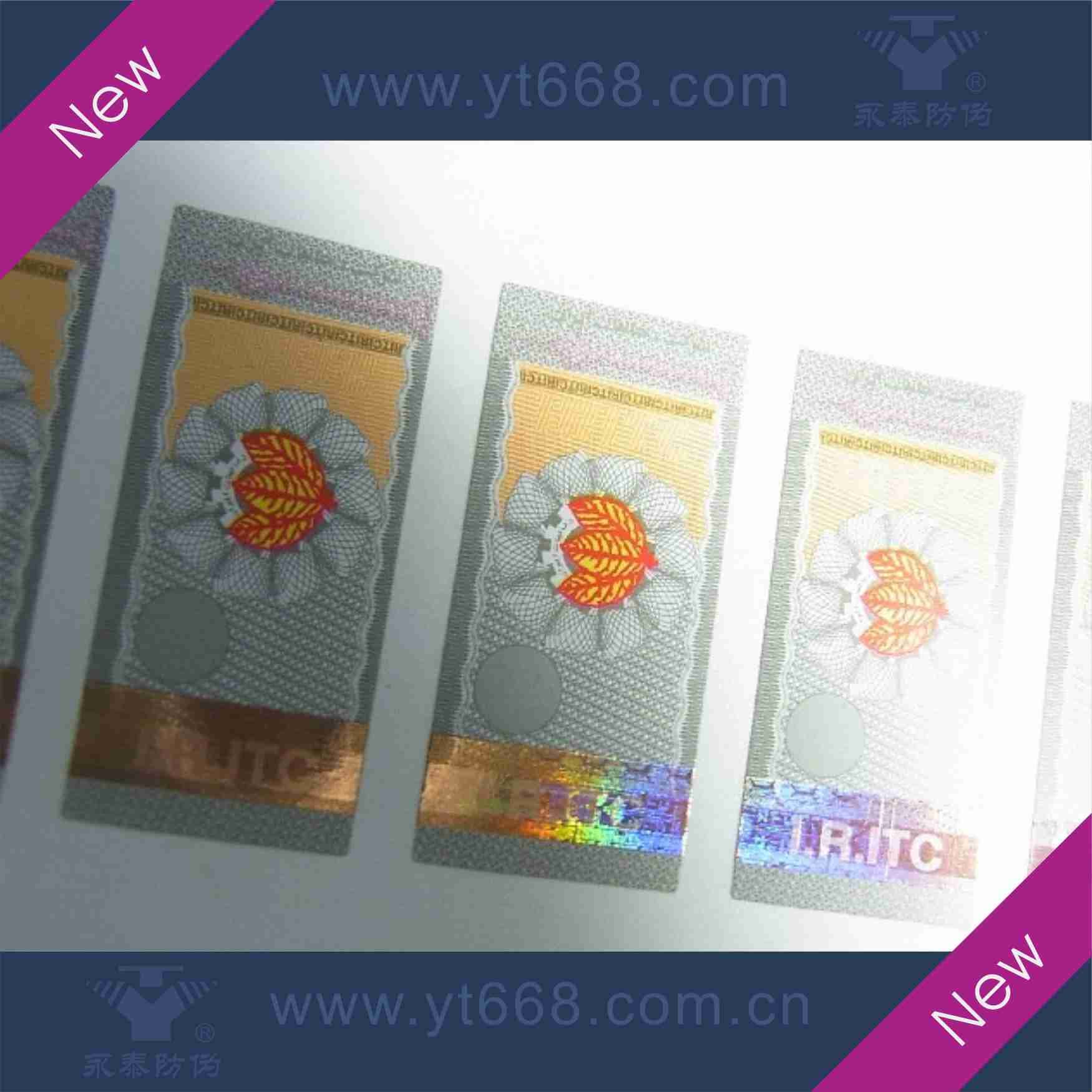 Best security anti_fake hot stamping hologram stickers on pa